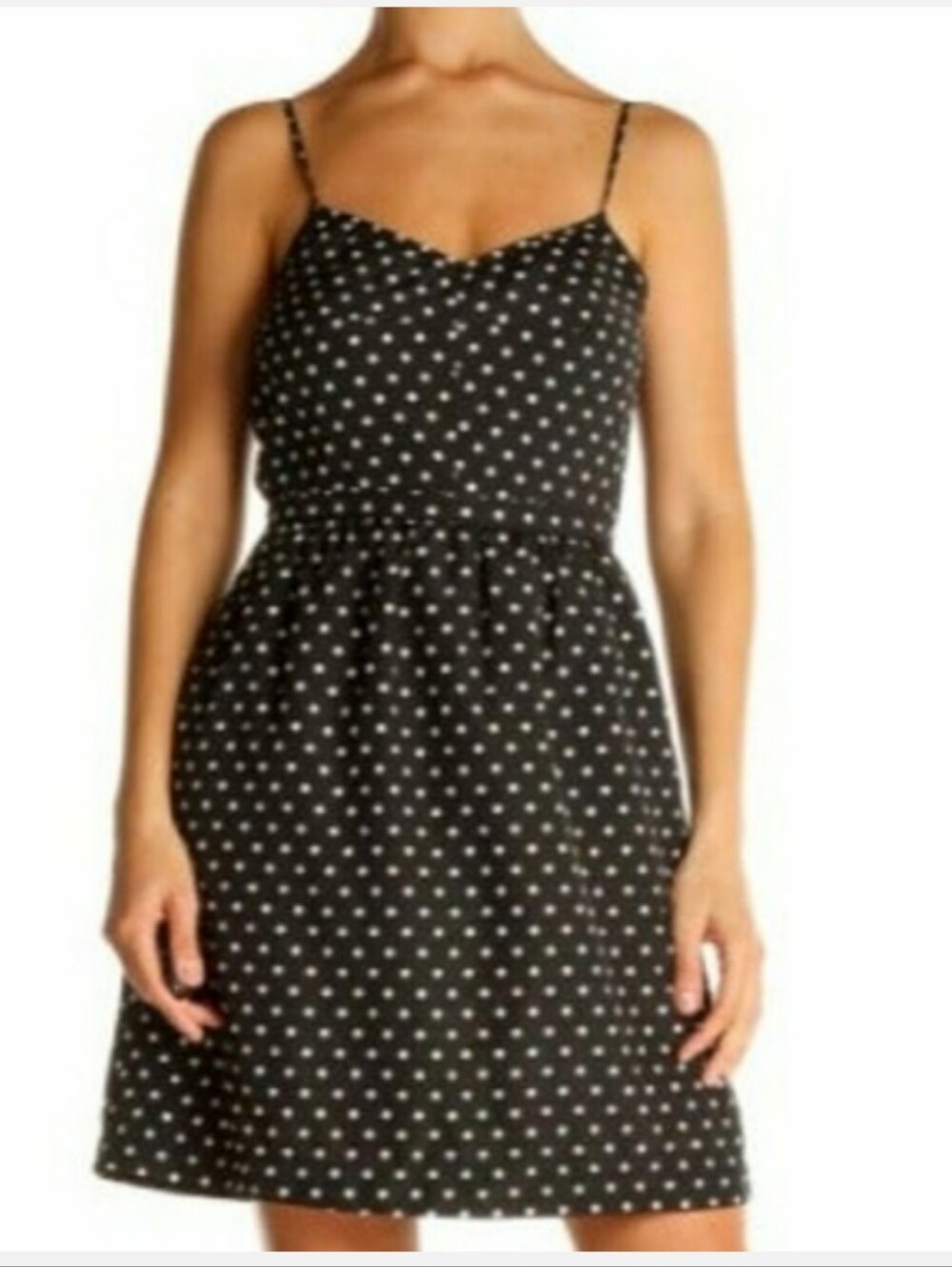 J. Crew Polka Dot Sun Dress, Adjustable Straps, pockets, Sz 10
